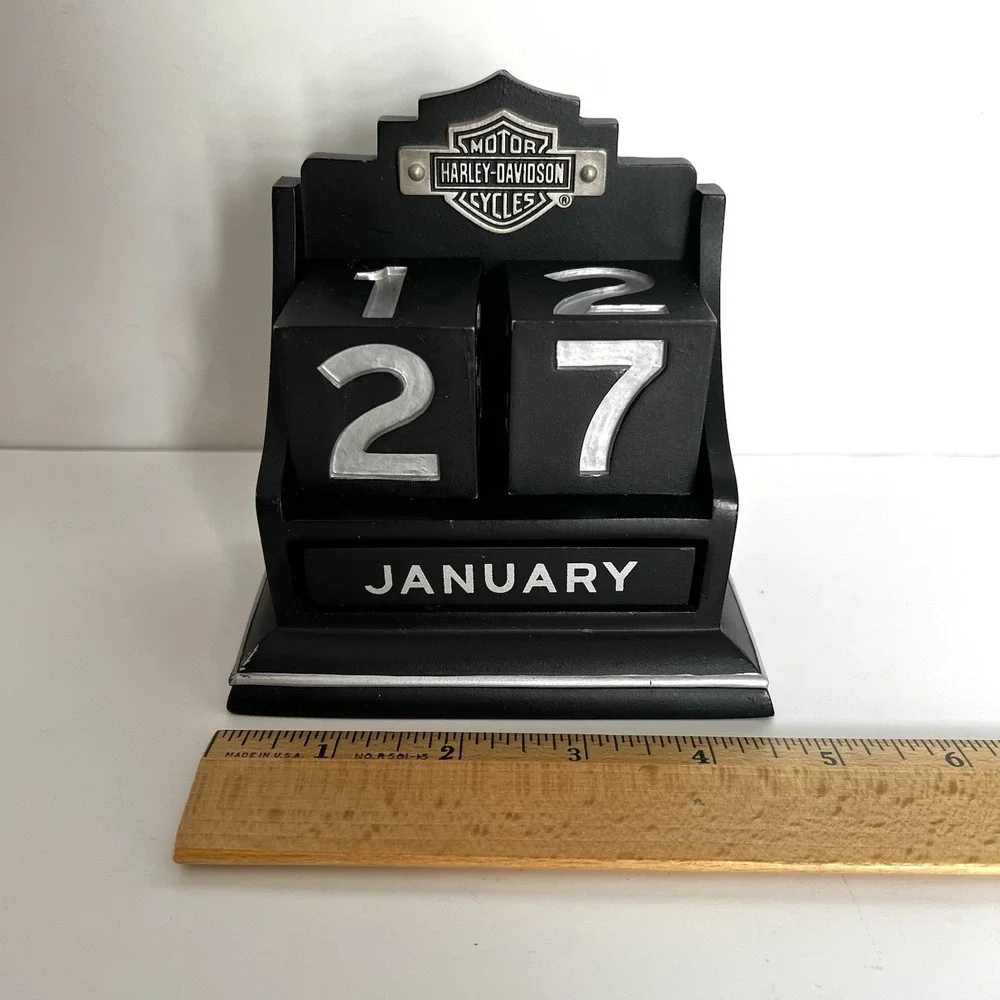 Harley-Davidson Perpetual Calendar Hallmark Desk Office Heavy Vintage Biker